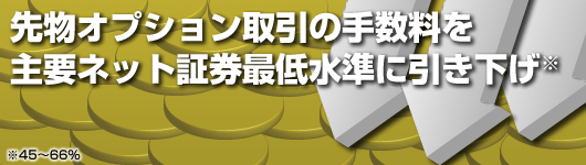 先物オプション取引の手数料を
			主要ネット証券最低水準に引き下げ（45～66%引き下げ）